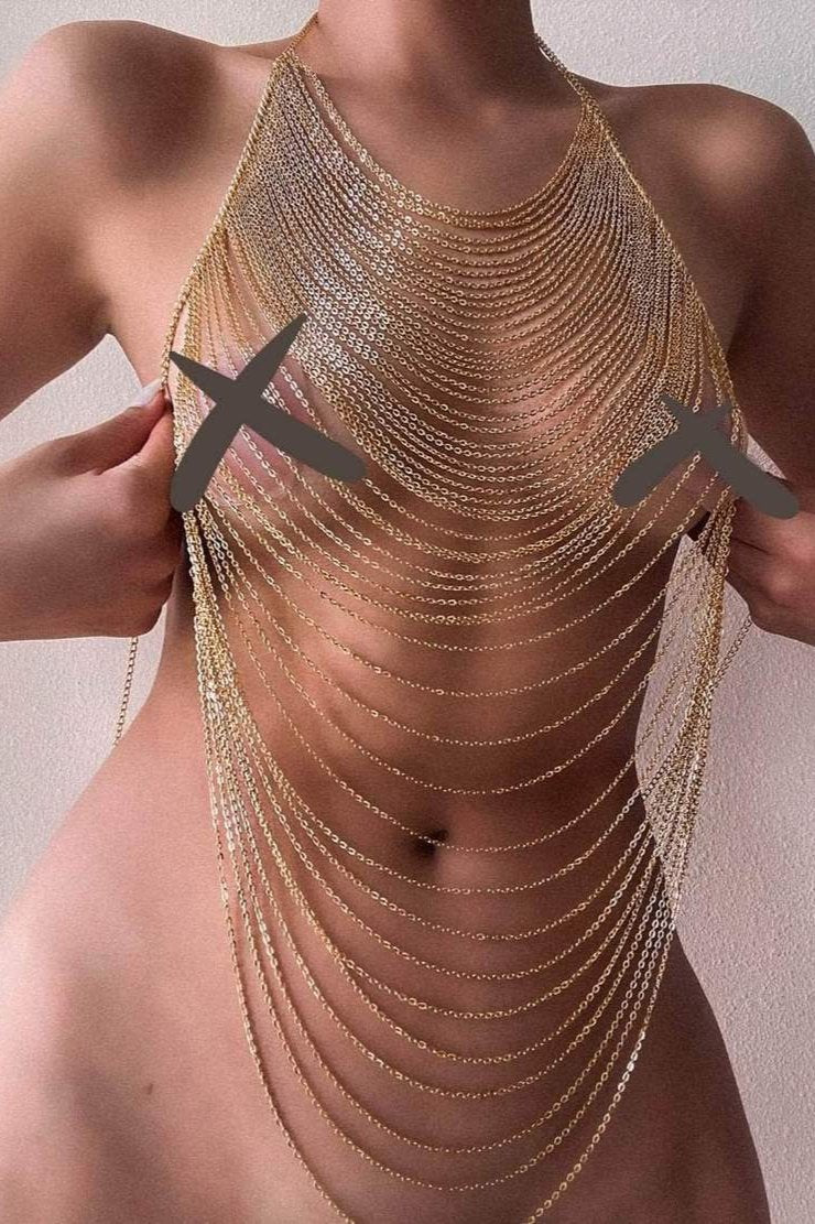 Kropskæde GULD - AGATHA - NAKED Underwear DK